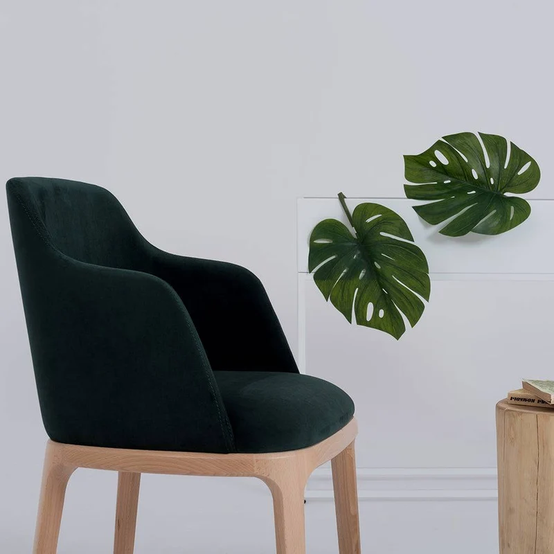 Sedia LULU con Braccioli - Verde Bottiglia