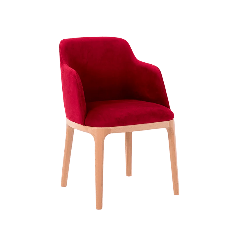 Sedia LULU con Braccioli - Cranberry