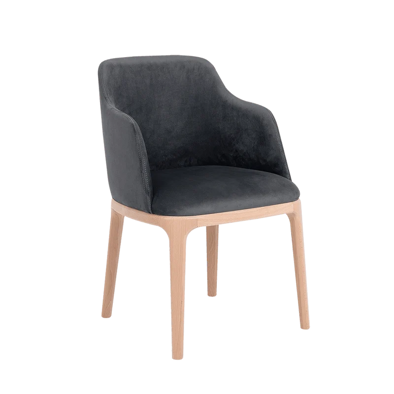 Sedia LULU con Braccioli - Grigio Lilla
