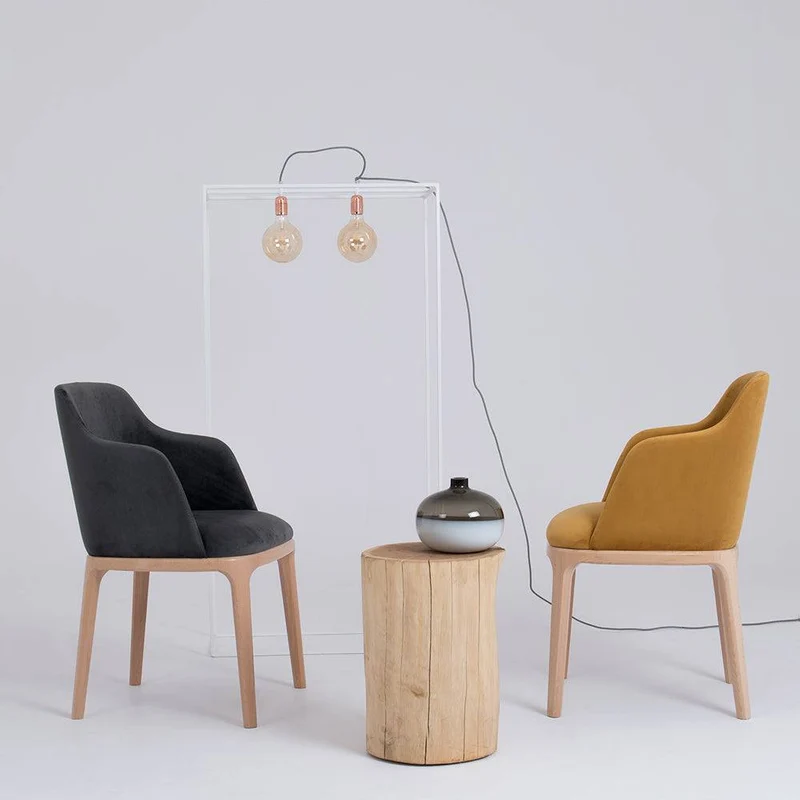 Sedia LULU con Braccioli - Grigio Lilla