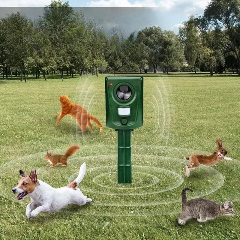 Repellente per animali a ultrasuoni 11x6,5x45 cm per esterno