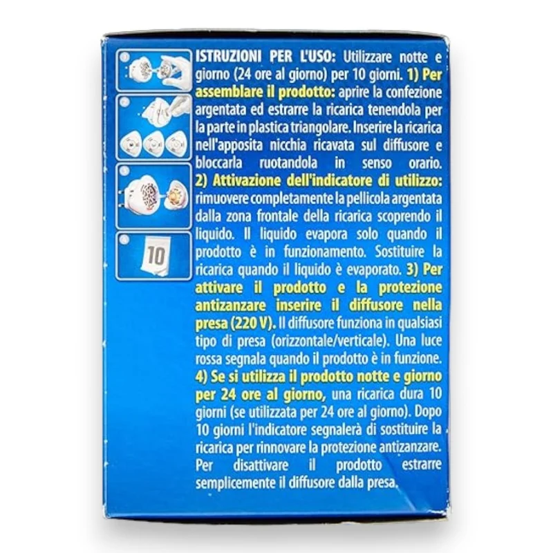 Diffusore elettrico antizanzare base 1 ricarica di sabbia compressa