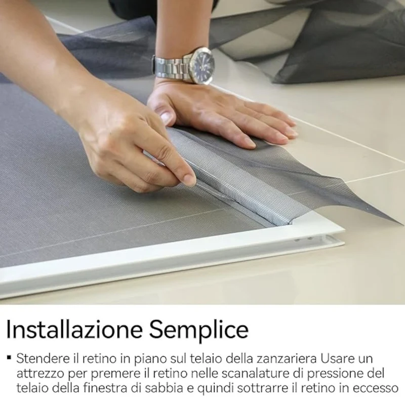 Rete di ricambio avvolgibile per zanzariera verticale in pvc grigia