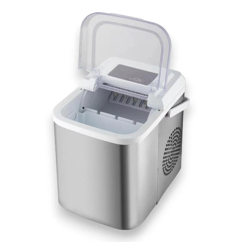 Macchina per il ghiaccio per casa con contenitore 63 pezzi e ciclo cubetti 6-9 minuti 110 Watt 37x29x35 cm