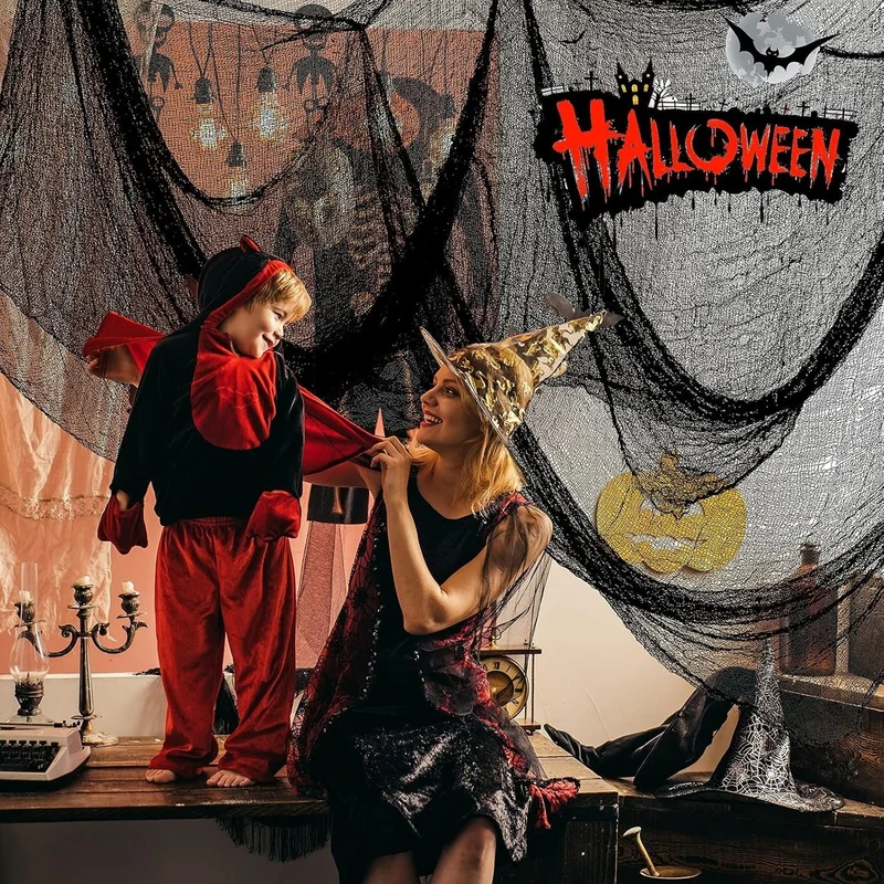 Halloween Decorative Cobweb Gauze for Draping at Parties and Indoors