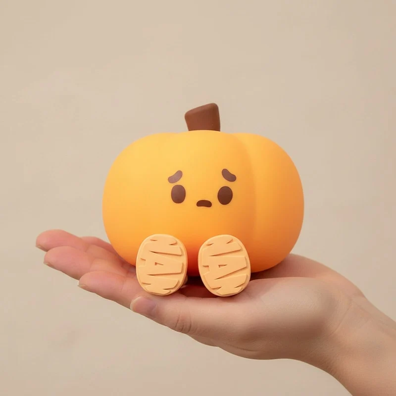 Halloween LED pumpkin-shaped night light with legs for the bedroom and nursery