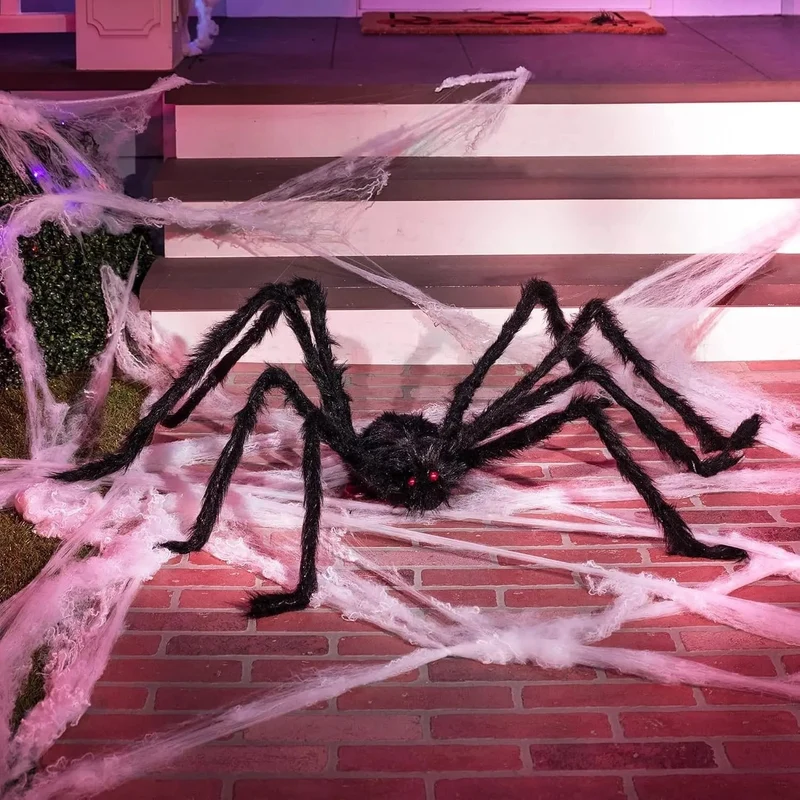Halloween Giant Decorative Spider with Flexible Legs and Red Eyes
