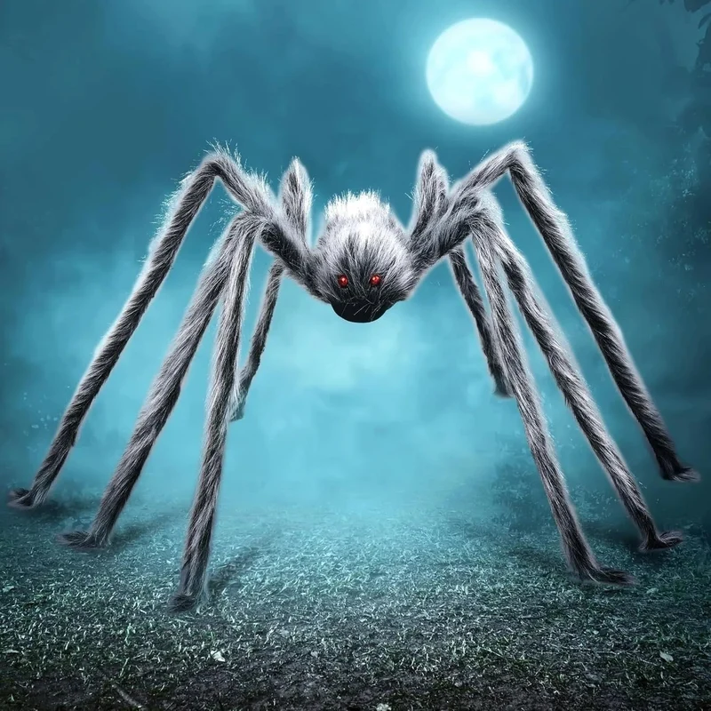 Halloween Giant Decorative Spider with Flexible Legs and Red Eyes