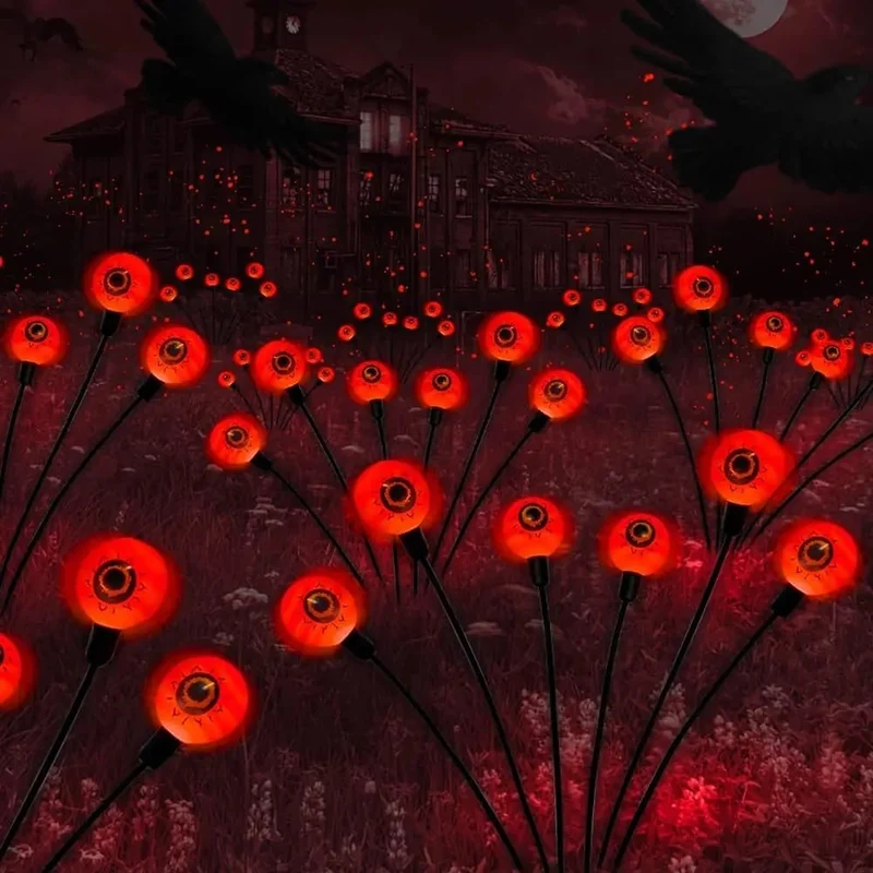 Halloween Solar Garden Lamps, Glowing Eye Spheres for Garden Decoration, Outdoor Lights