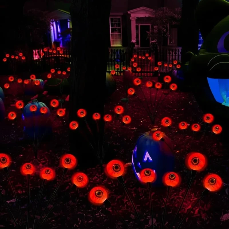 Halloween Solar Garden Lamps, Glowing Eye Spheres for Garden Decoration, Outdoor Lights