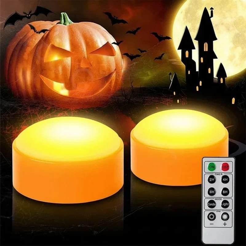 Halloween battery-powered LED lights for a pumpkin with remote control and timer function