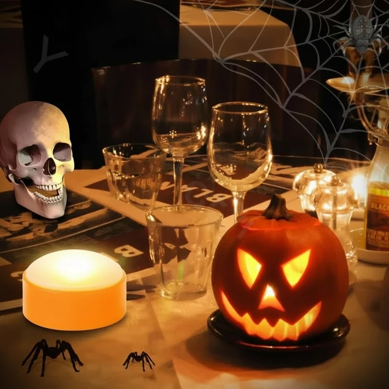 Halloween battery-powered LED lights for a pumpkin with remote control and timer function