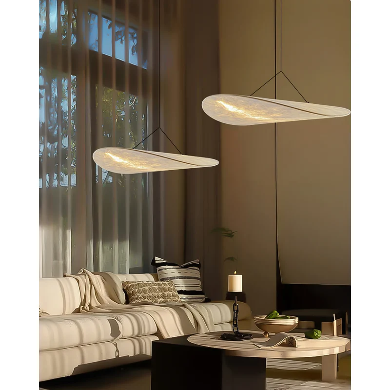 Pendant Light for the Living Room, Bedroom, and Above the Table with a Minimalist Textured Shade
