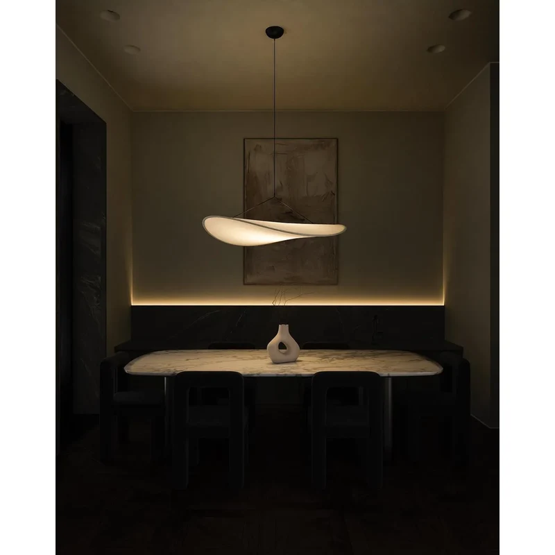 Pendant Light for the Living Room, Bedroom, and Above the Table with a Minimalist Textured Shade