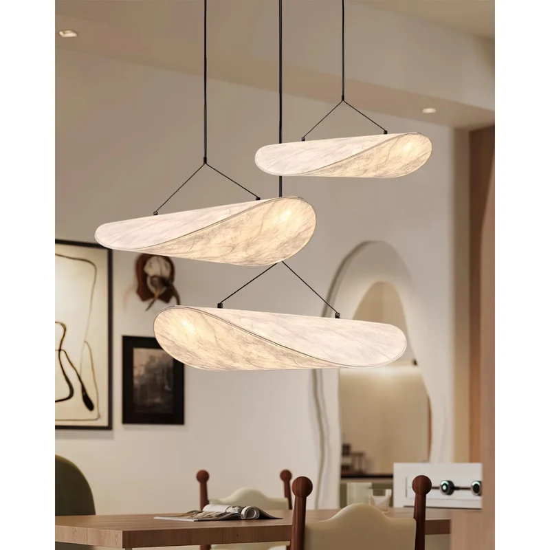 Pendant Light for the Living Room, Bedroom, and Above the Table with a Minimalist Textured Shade