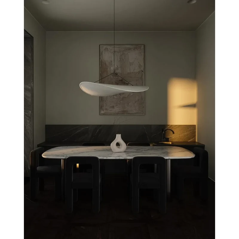 Pendant Light for the Living Room, Bedroom, and Above the Table with a Minimalist Textured Shade