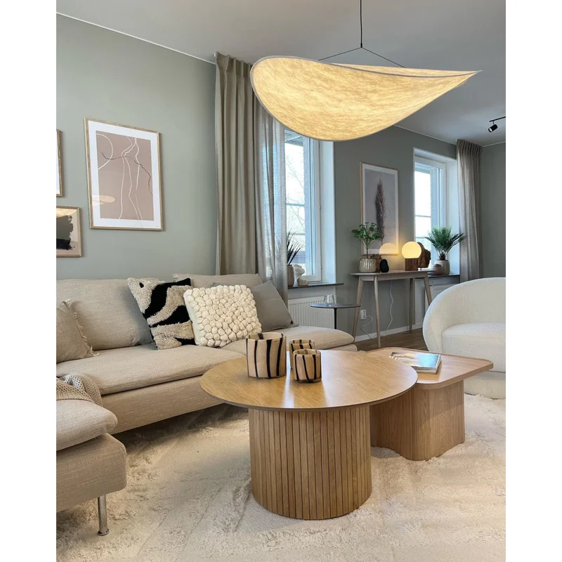 Pendant Light for the Living Room, Bedroom, and Above the Table with a Minimalist Textured Shade