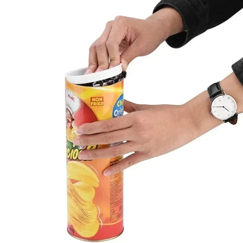 Halloween Prank Can with a Spring-Loaded Fake Snake for Parties, Snake in a Can