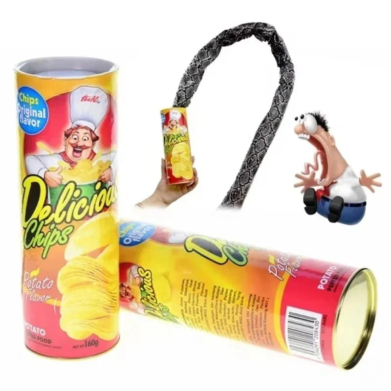 Halloween Prank Can with a Spring-Loaded Fake Snake for Parties, Snake in a Can