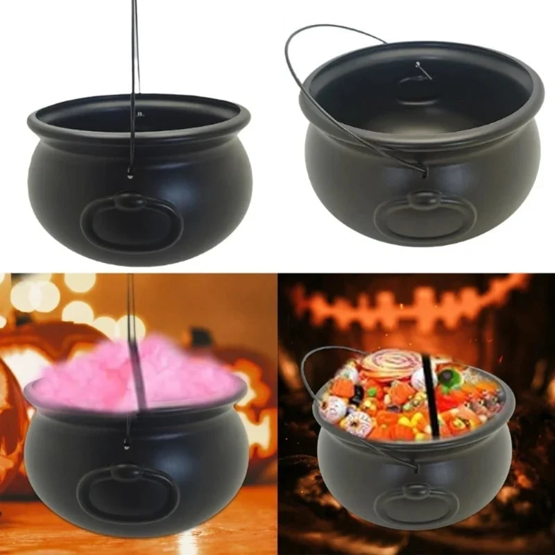 Halloween Witch's Cauldron Plastic Candy Holder for Decorations and Trick or Treat