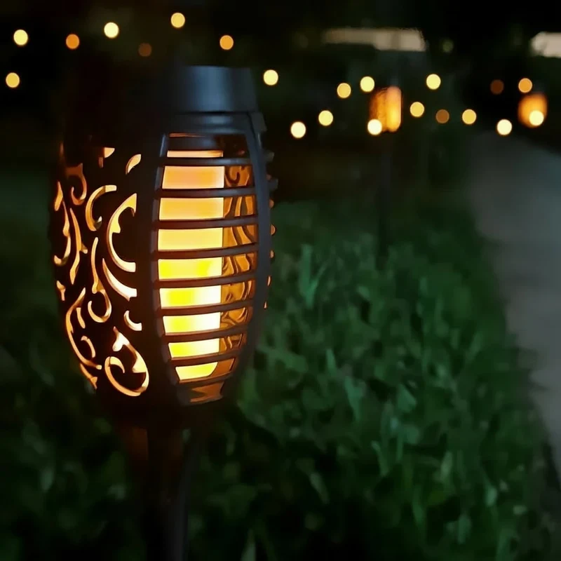 Halloween Solar Garden Torch Lamp with Flickering Flame Effect for the Balcony
