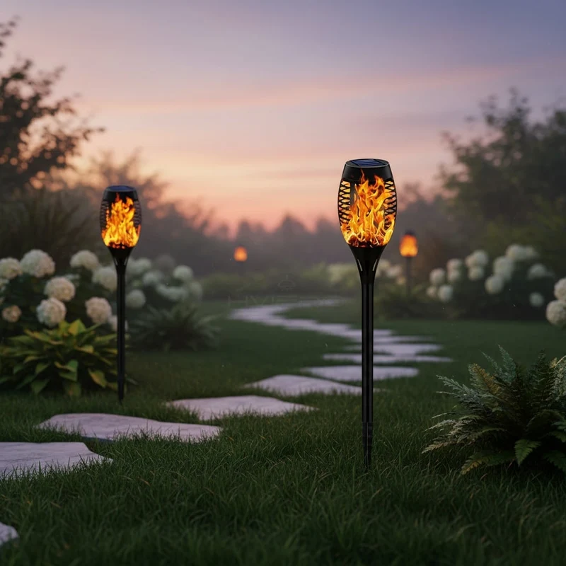 Halloween Solar Garden Torch Lamp with Flickering Flame Effect for the Balcony