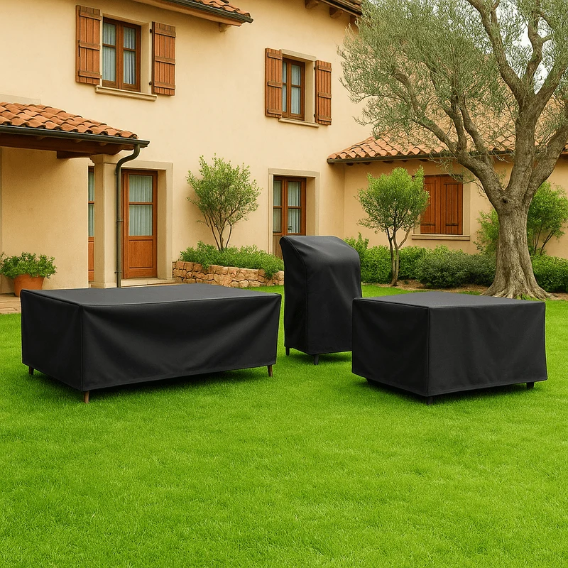 Waterproof Cover for Garden Chairs, Armchairs, and Balcony Furniture, Foldable, for a Table