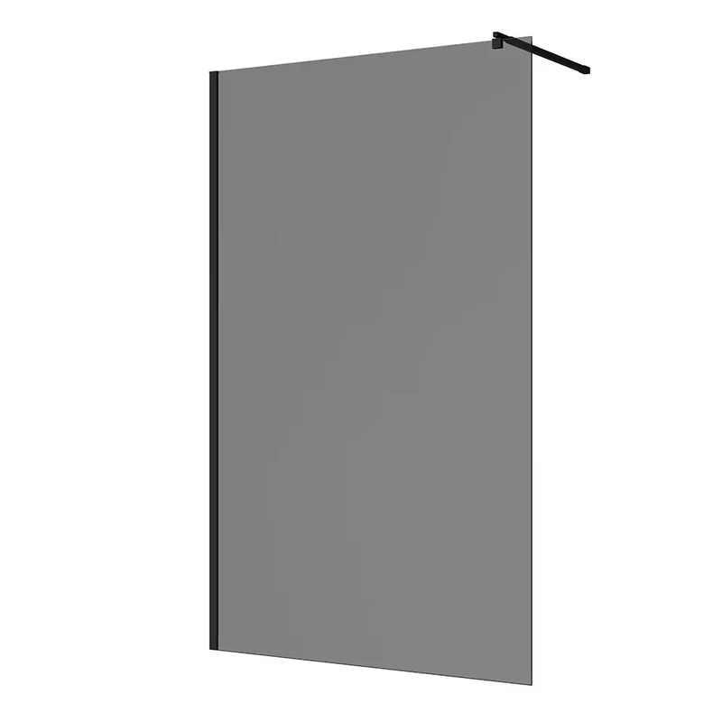 Doccia walk-in 80 cm vetro 8mm anticalcare fumé h200 profili neri | Keros