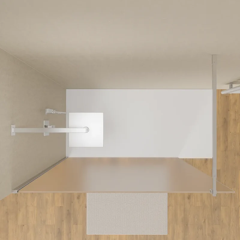 Doccia walk-in 130 cm vetro 8mm anticalcare opaco h200 profili cromo | Keros
