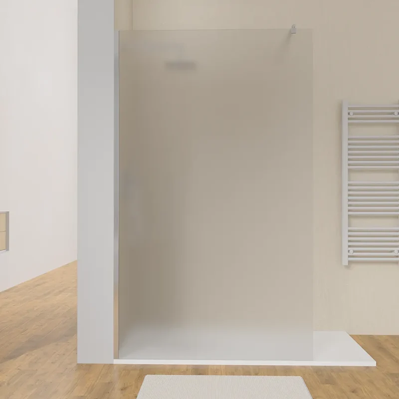 Doccia walk-in 130 cm vetro 8mm anticalcare opaco h200 profili cromo | Keros