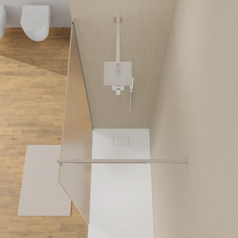 Doccia walk-in 130 cm vetro 8mm anticalcare opaco h200 profili cromo | Keros