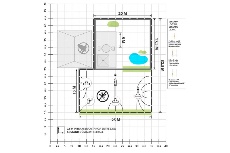 Kit antizanzare portatile Geyser 2 L verde con Florifens Stocker