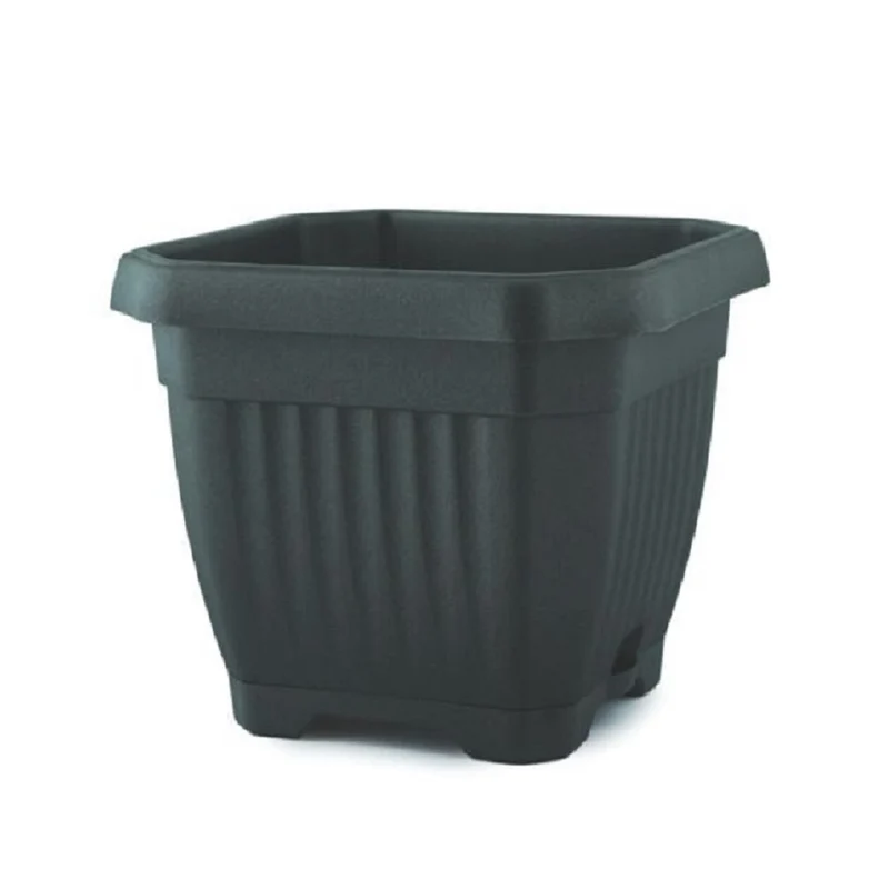 Vaso Quadrato Flower 30x30 Cm Antracite