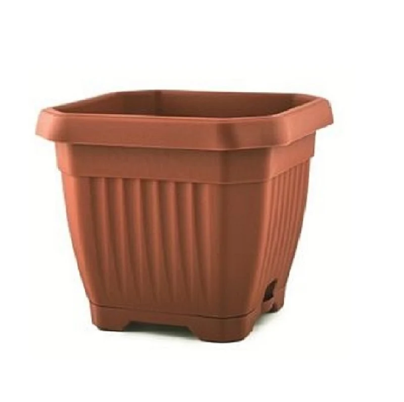 Vaso Quadrato Flower 40x40 Cm Terracotta