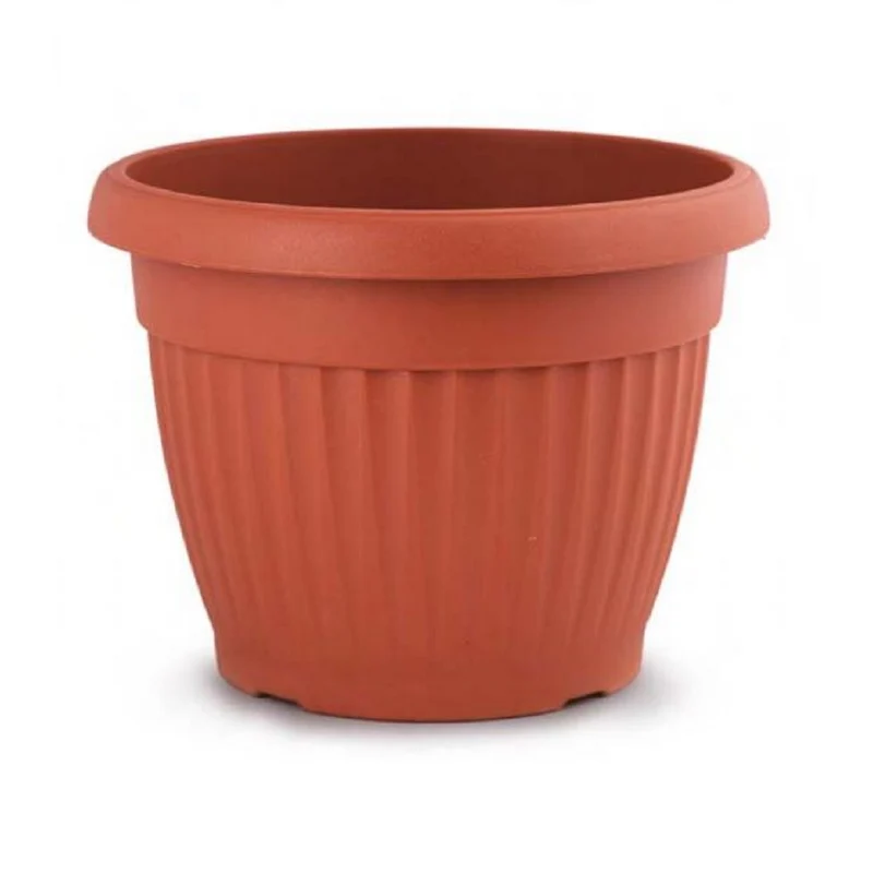 Vaso Mediterraneo Rigato 25 Cm Terracotta