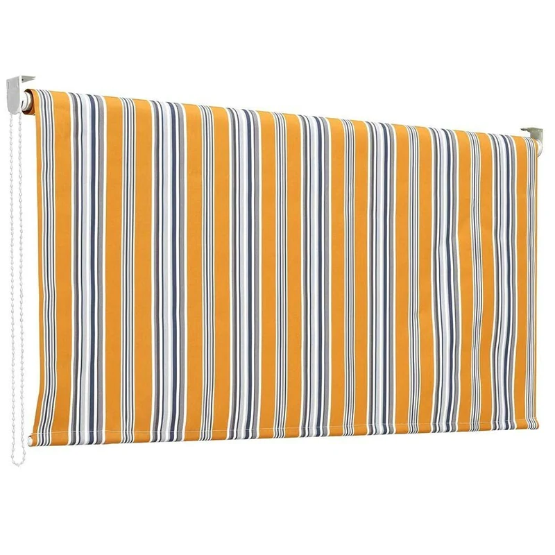 Tenda Sole a Rullo Telo Parasole 150x250 con Catenina Tende Balcone Righe Giallo