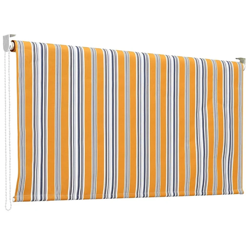 Tenda Sole a Rullo Telo Parasole 150x250 con Catenina Tende Balcone Righe Giallo