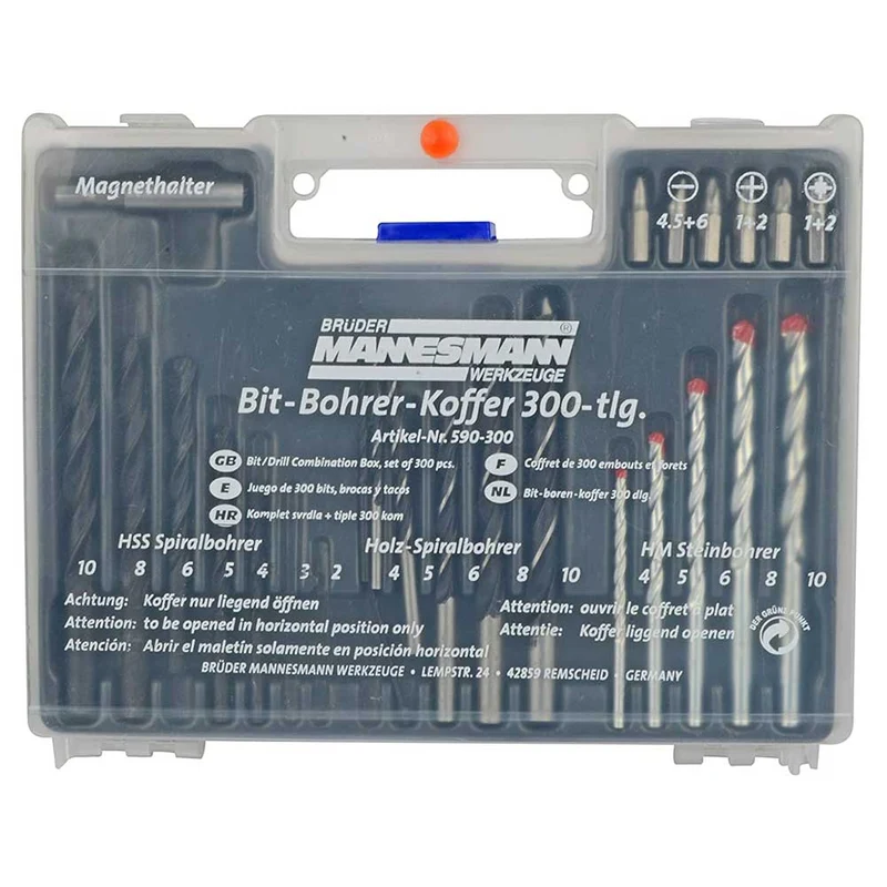 Set Punte Trapano Avvitatore + Tasselli Fisher 300pz Varie Dimensioni Valigetta