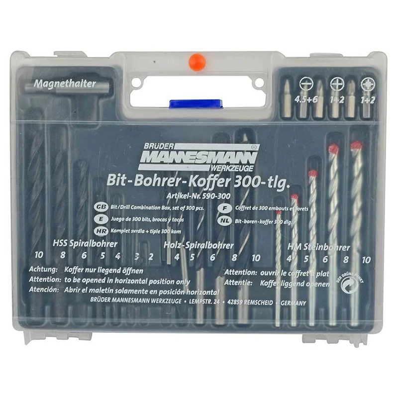 Set Punte Trapano Avvitatore + Tasselli Fisher 300pz Varie Dimensioni Valigetta