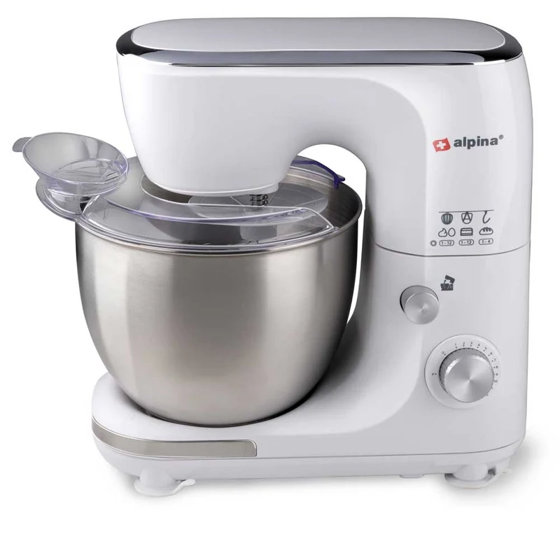 Impastatrice Planetaria Ciotola Acciaio 5 LT Impastatore Robot 800W Bianco