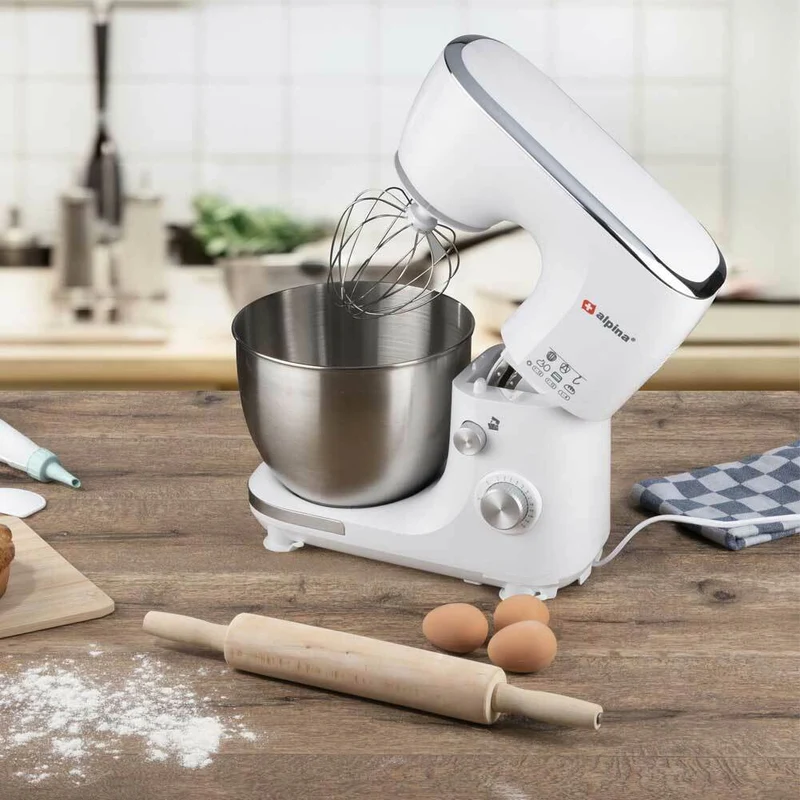 Impastatrice Planetaria Ciotola Acciaio 5 LT Impastatore Robot 800W Bianco