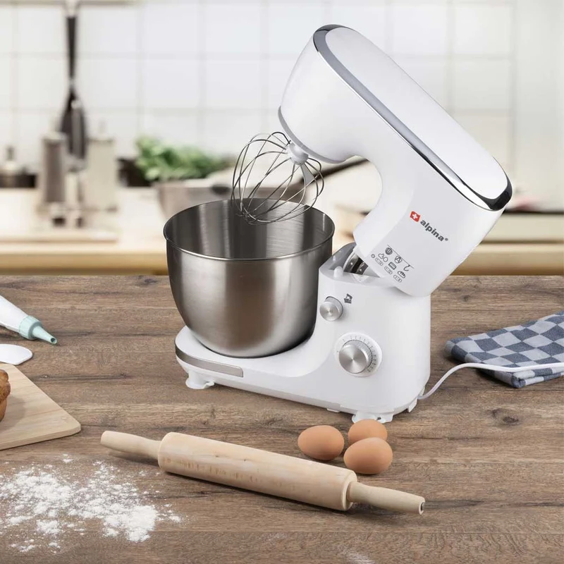Impastatrice Planetaria Ciotola Acciaio 5 LT Impastatore Robot 800W Bianco