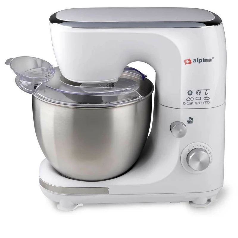Impastatrice Planetaria Ciotola Acciaio 5 LT Impastatore Robot 800W Bianco