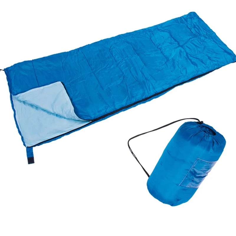 Sacco a Pelo Estivo Invernale Poliestere Impermeabile 190x70cm Campeggio Blu