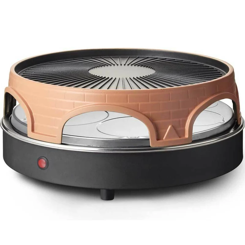 Raclette Mini Forno Pizze Pizzette 6 Persone 1500W con Griglia Grill Allumino