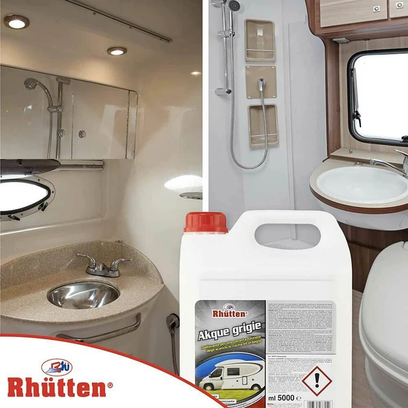 Rhutten Acque Grigie Detergente Sanificante Serbatoio WC Docce Camper Barche 5LT