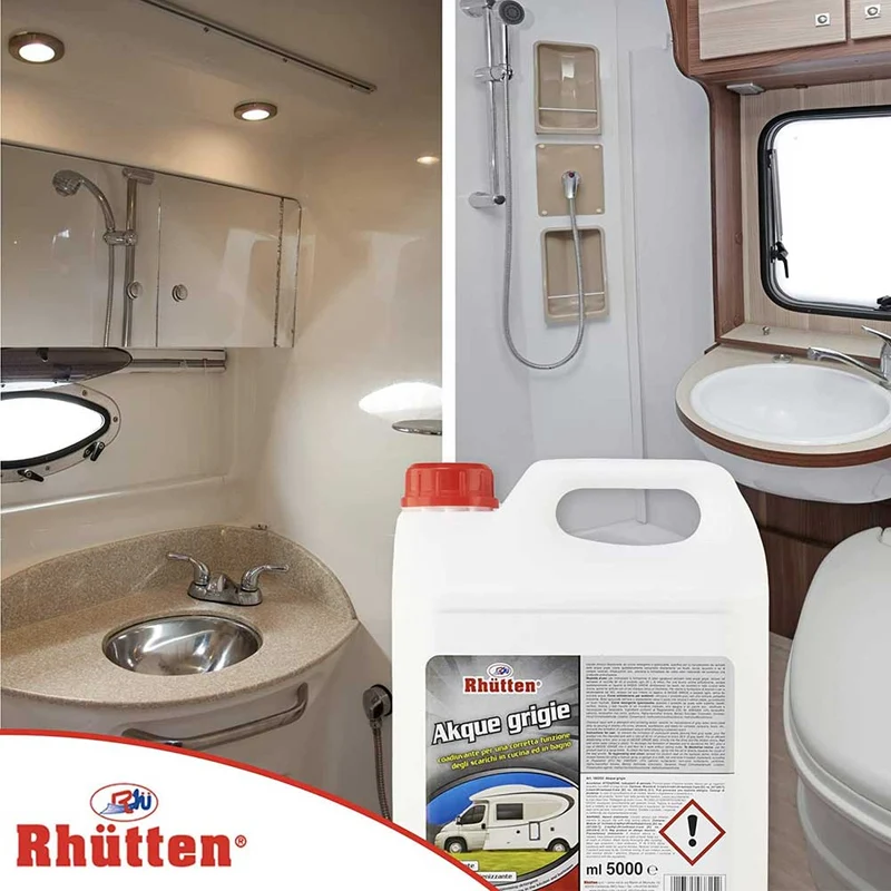 Rhutten Acque Grigie Detergente Sanificante Serbatoio WC Docce Camper Barche 5LT