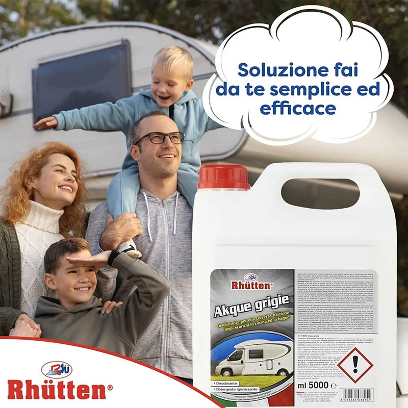 Rhutten Acque Grigie Detergente Sanificante Serbatoio WC Docce Camper Barche 5LT