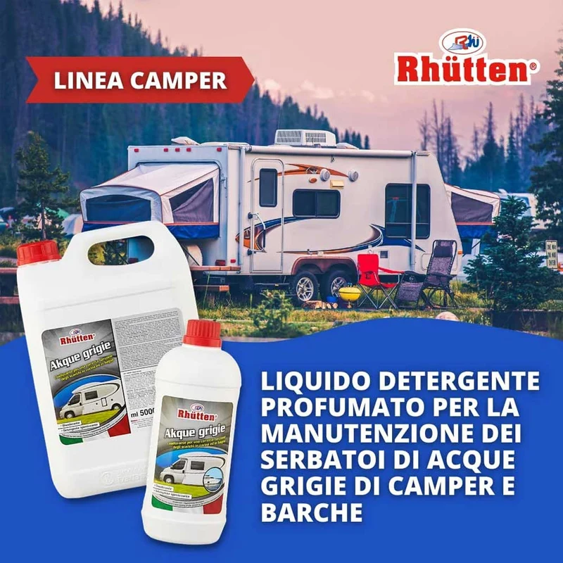 Rhutten Acque Grigie Detergente Sanificante Serbatoio WC Docce Camper Barche 5LT