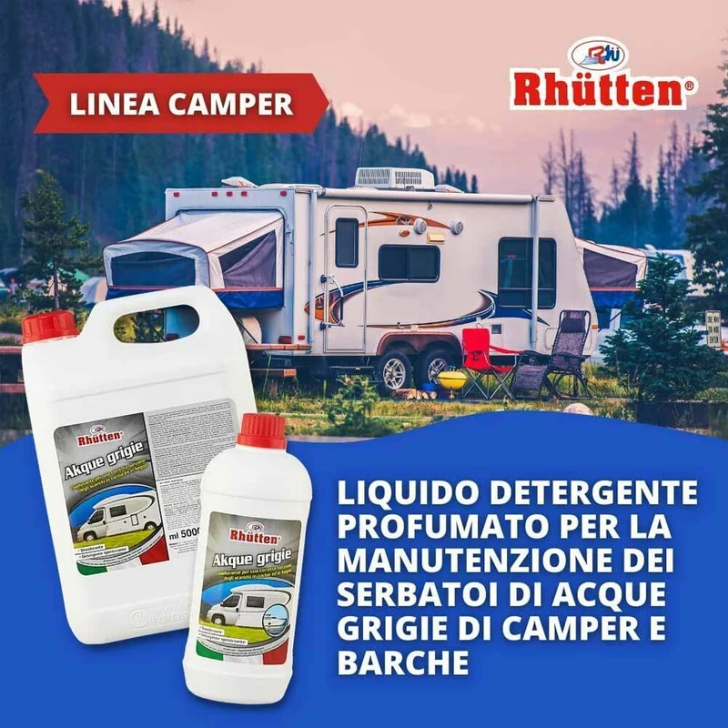 Rhutten Acque Grigie Detergente Sanificante Serbatoio WC Docce Camper Barche 5LT